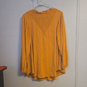 Women's Orange Smocked Top